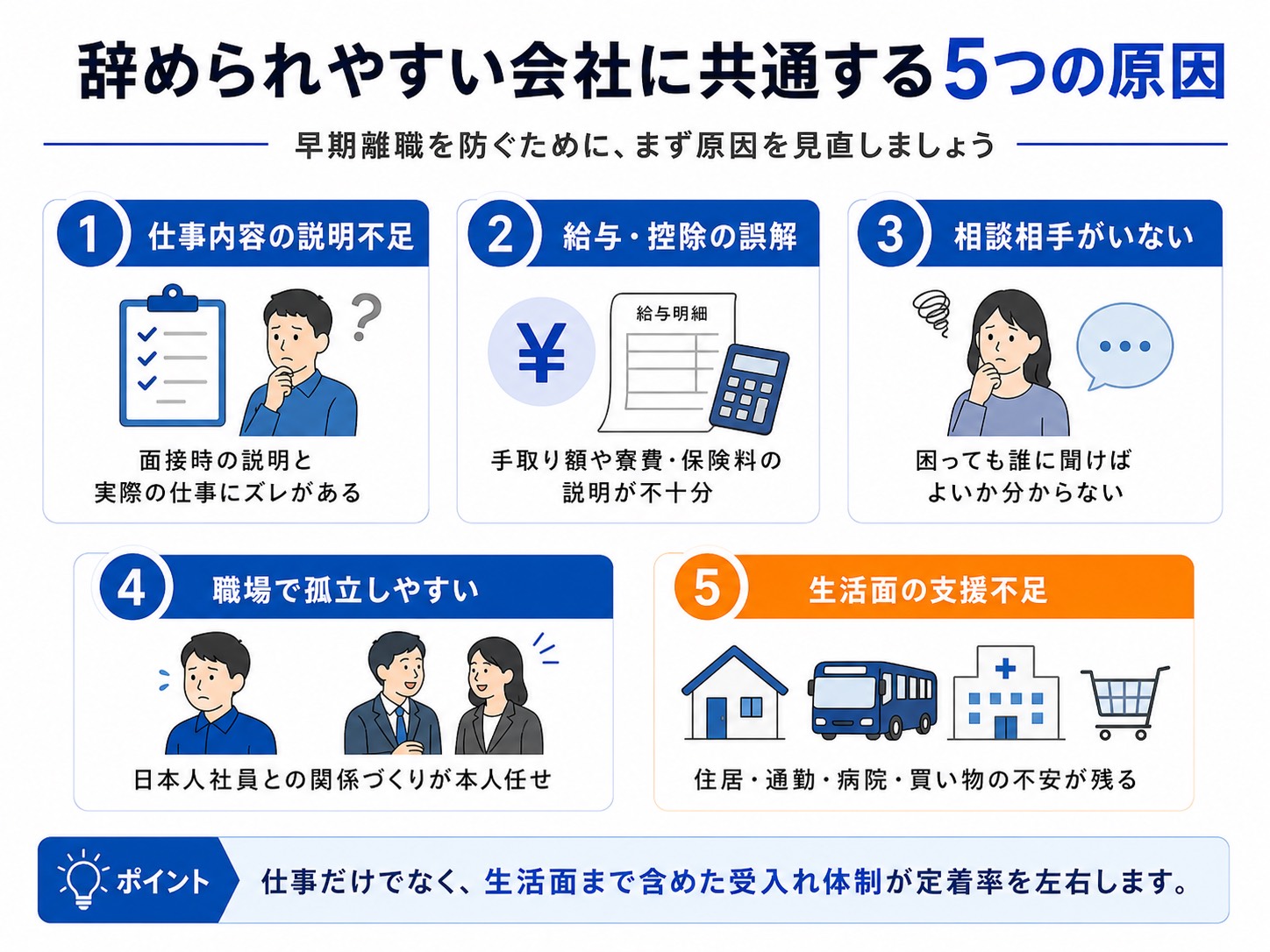 辞められやすい会社に共通する５つの問題