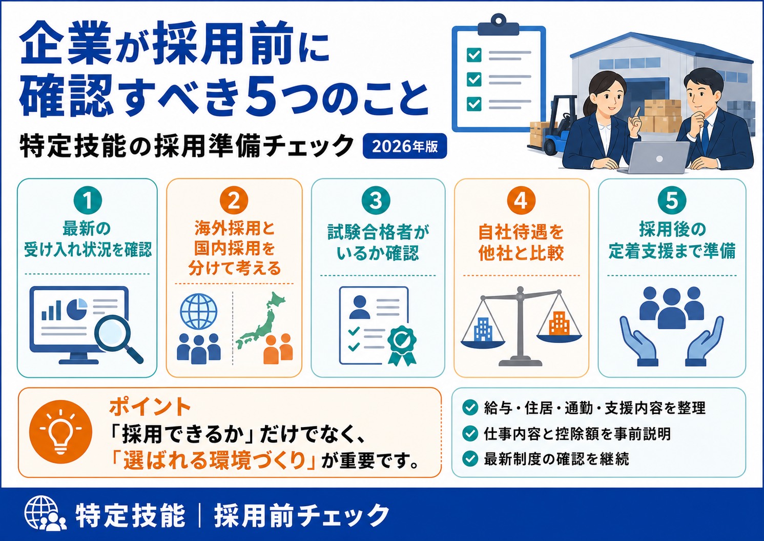 企業が採用前に確認すべき５つのこと