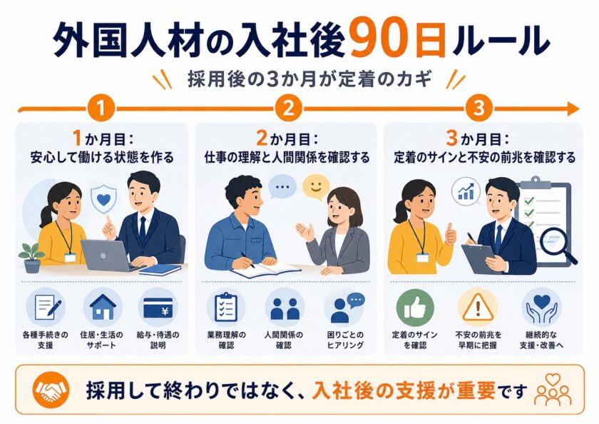 外国人材の入社後９０日ルール