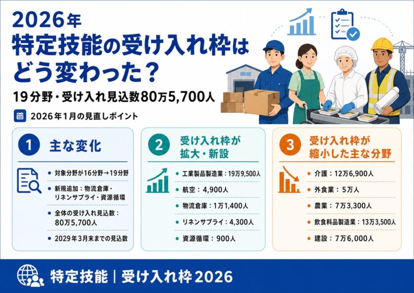 特定技能の受け入れ枠はどう変わった？