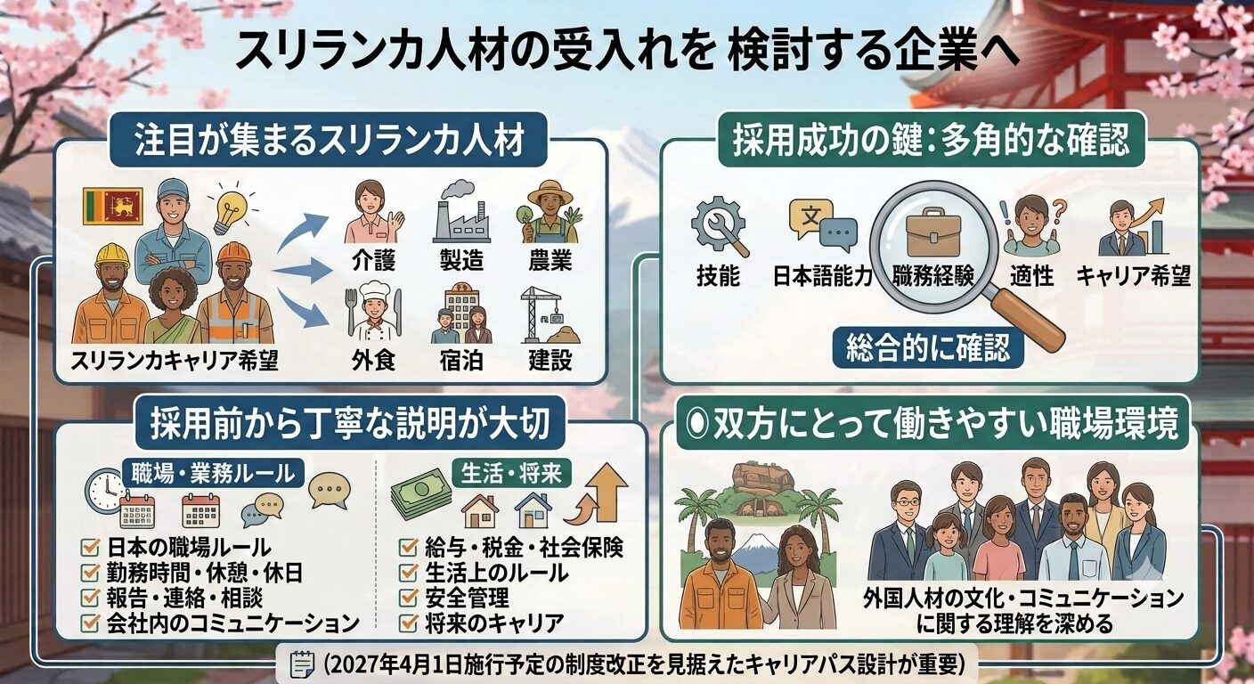 スリランカ人材の受入れを検討する企業へ