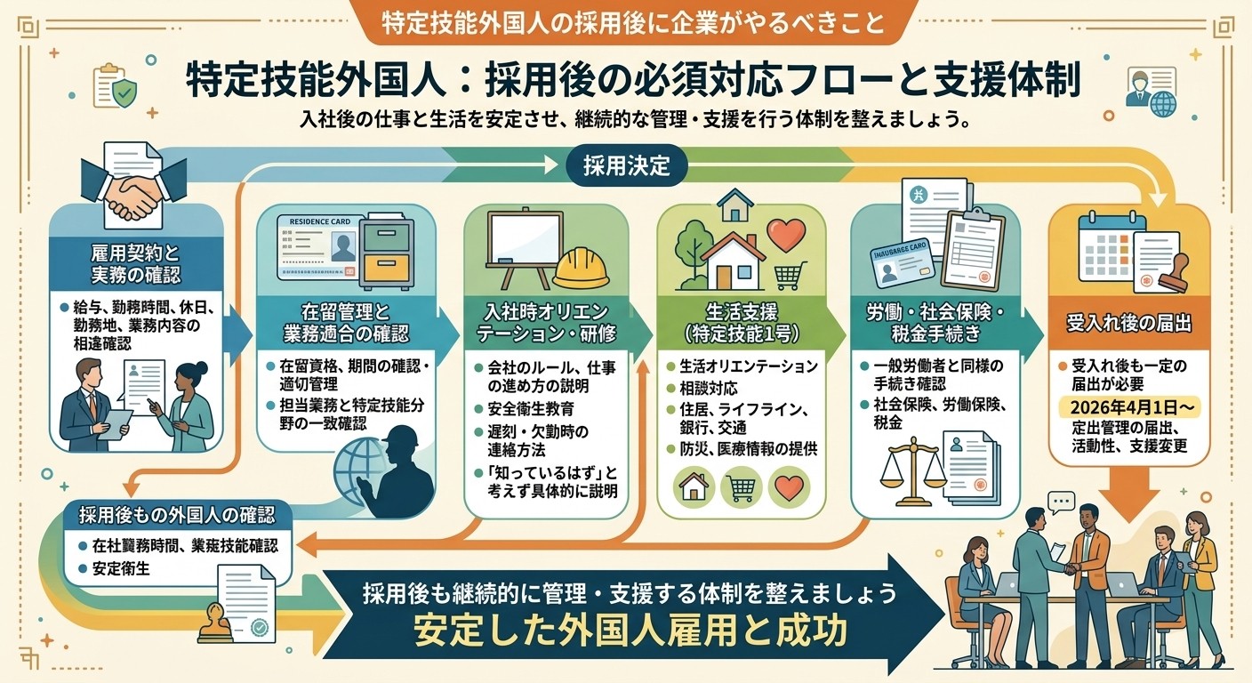 特定技能外国人の採用後に企業がやるべきこと