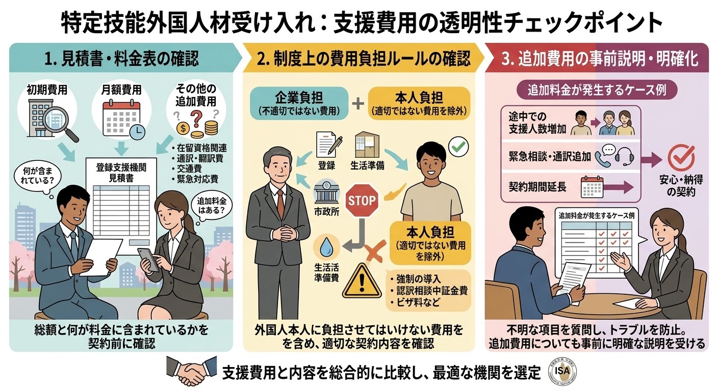 支援費用が明確になっているか