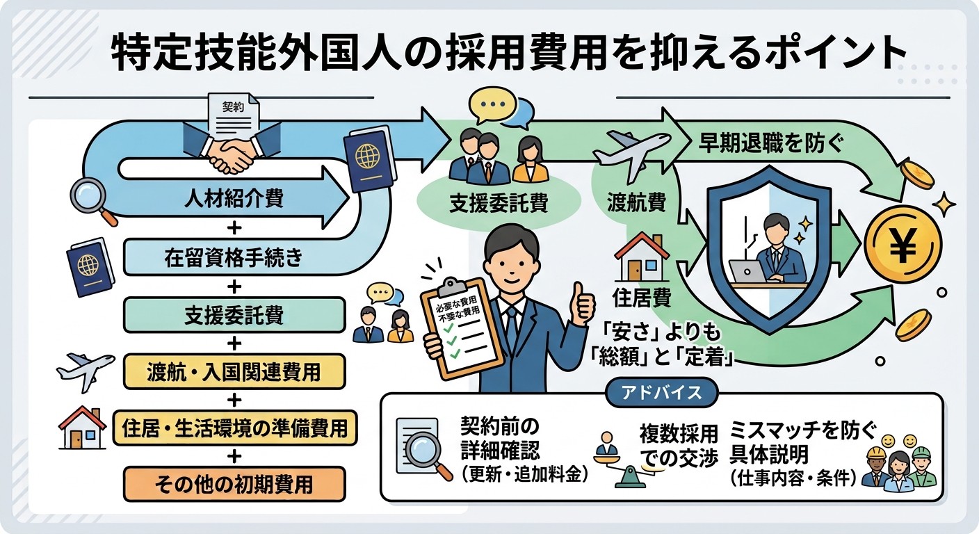 特定技能外国人の採用費用を抑えるポイント