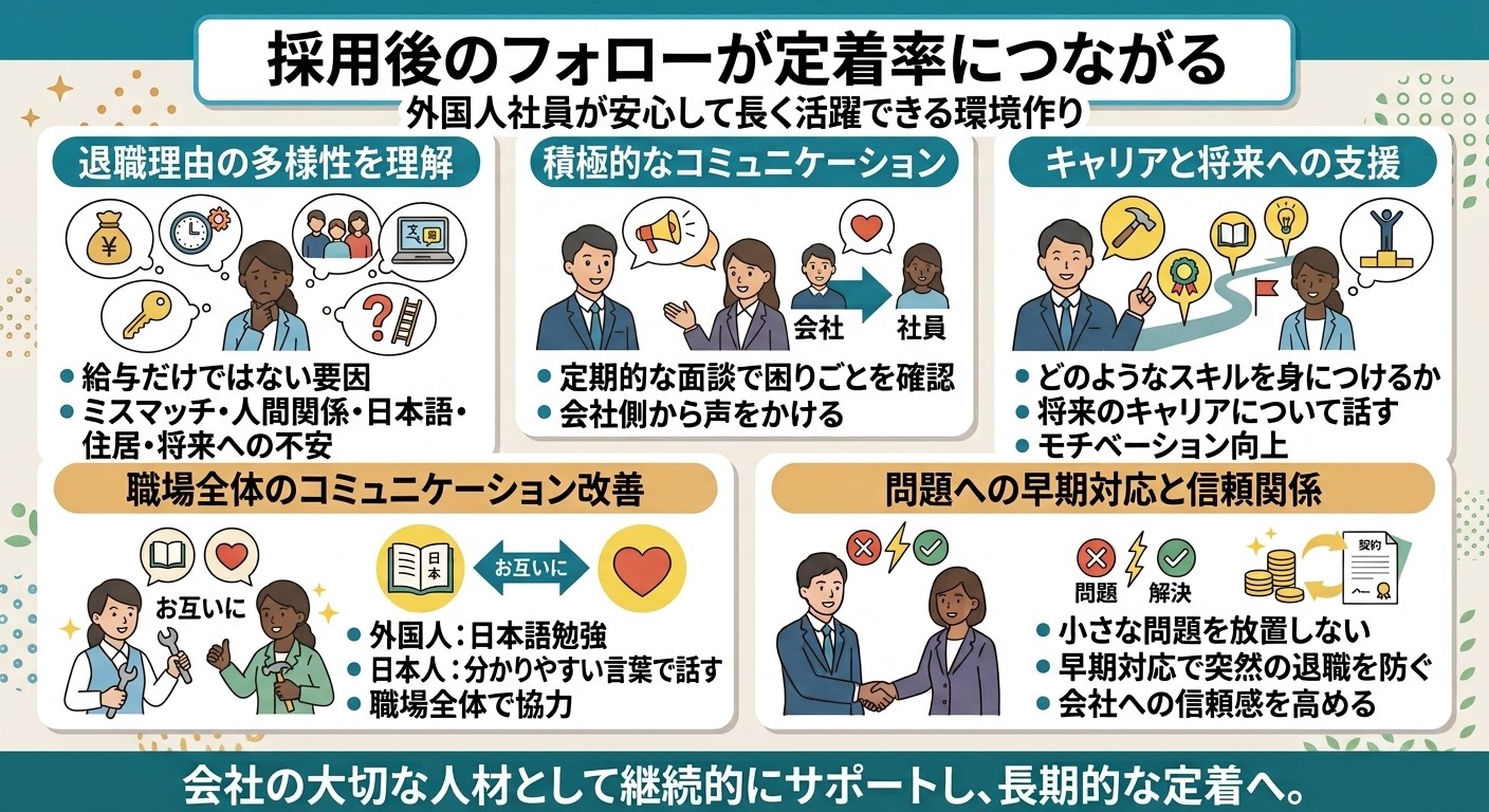 採用後のフォローが定着率につながる