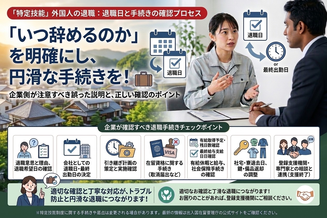 退職日・最終出勤日を確認する