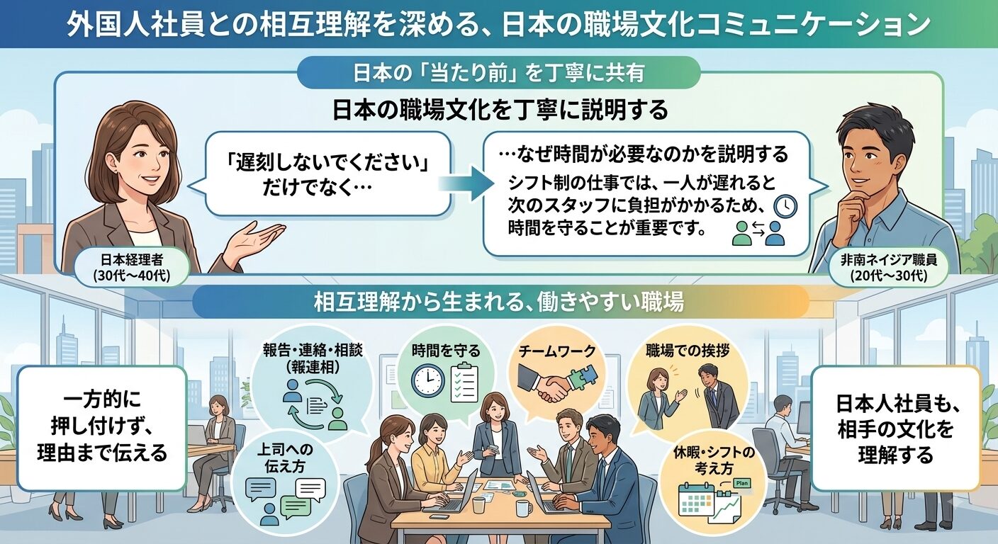 日本の職場文化を丁寧に説明する