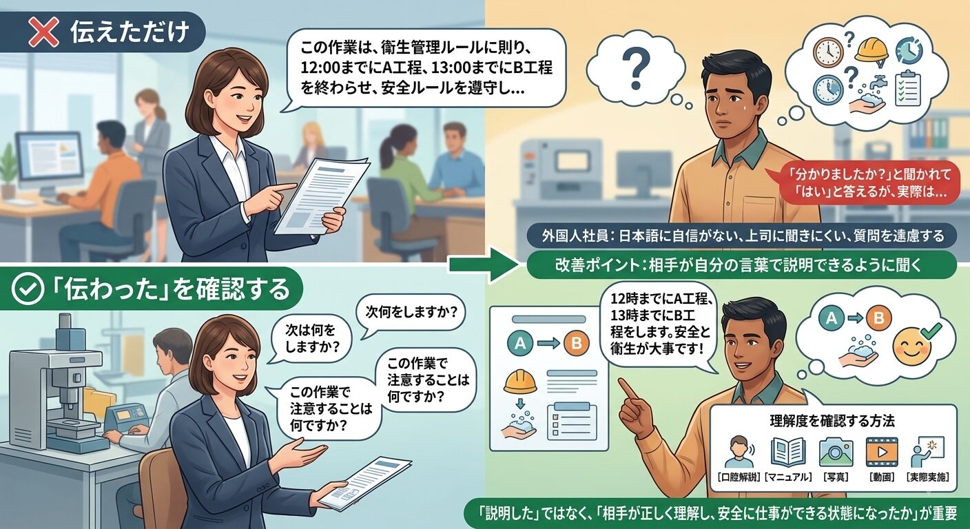 「伝えた」ではなく「伝わった」を確認する