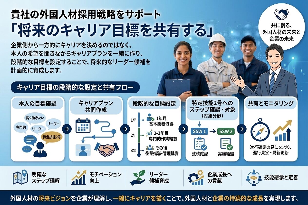 将来のキャリア目標を共有する