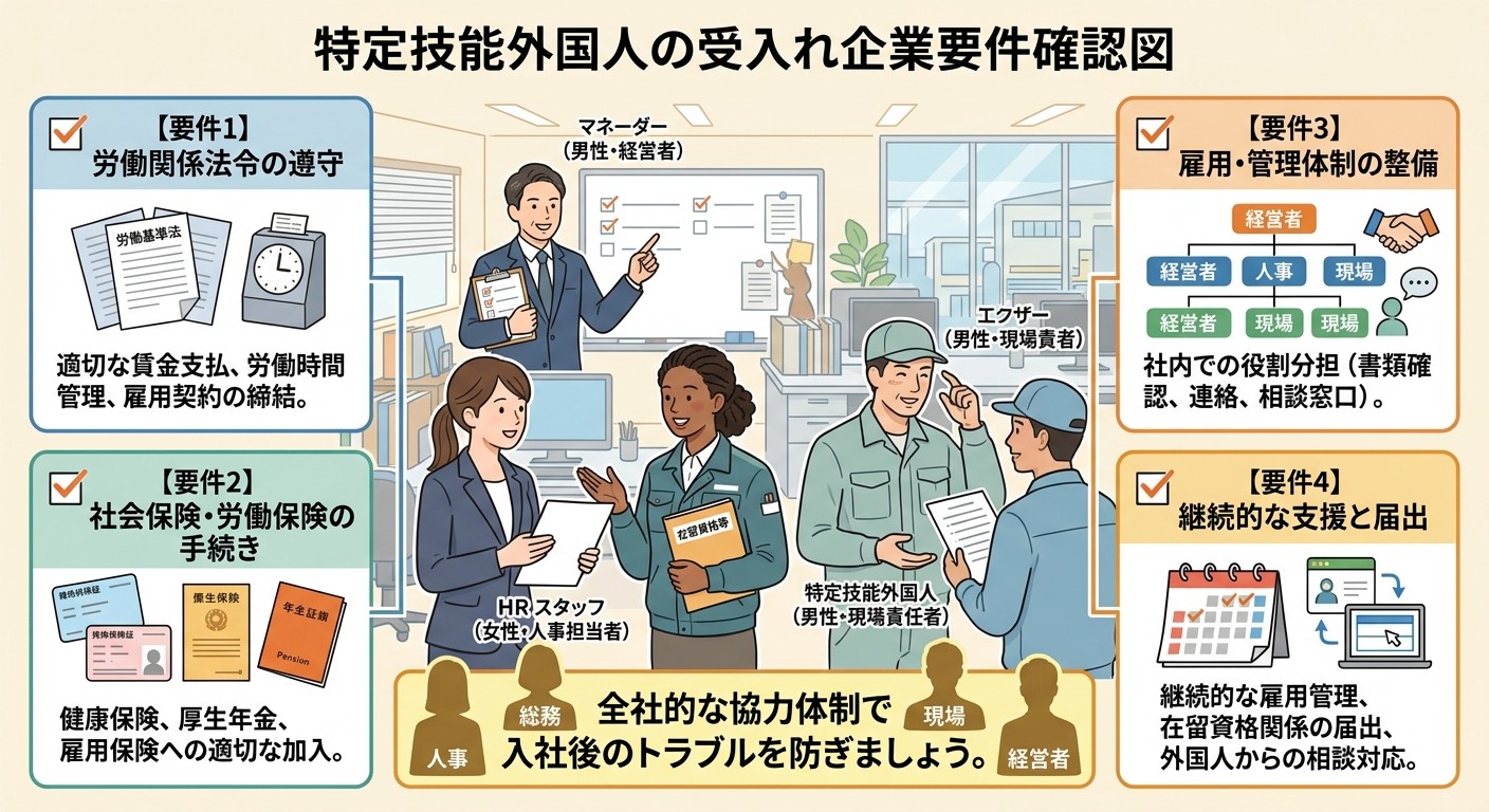 受入れ企業としての要件を確認する