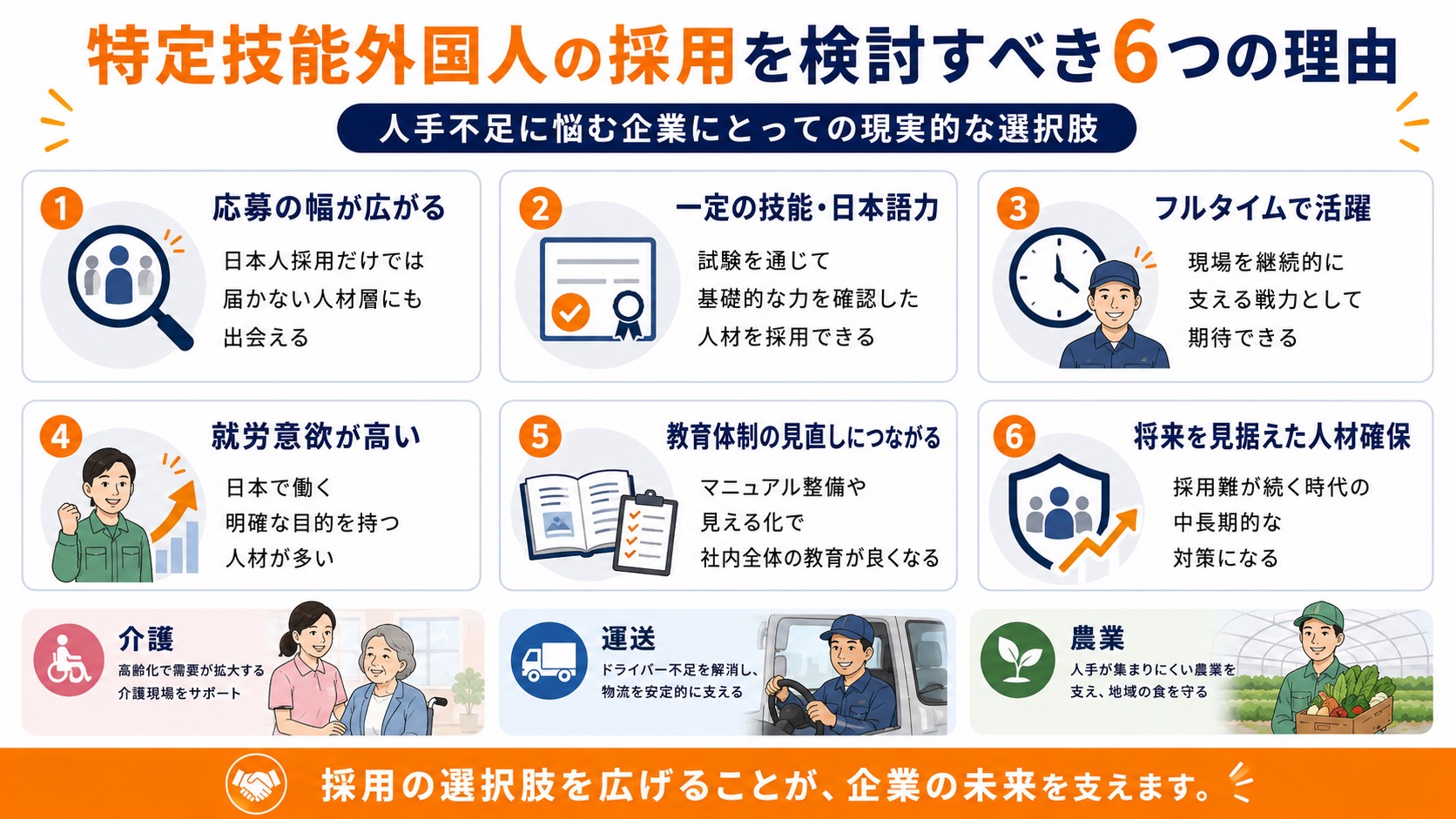 特定技能外国人の採用を検討すべき６つの理由