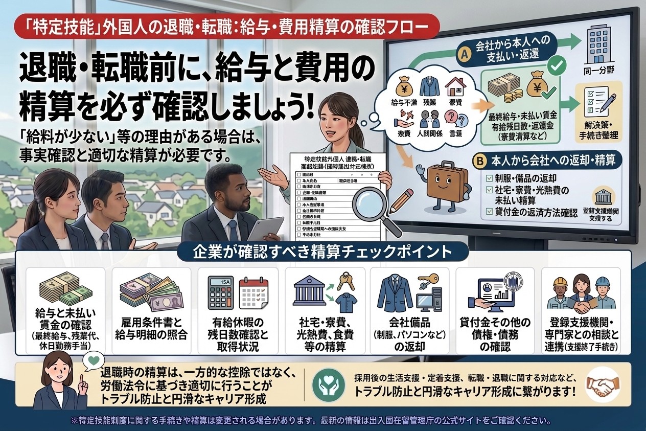 給与・未払い賃金・費用の精算を確認する