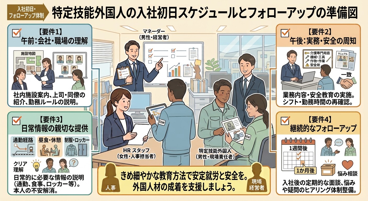 入社初日のスケジュールを決める