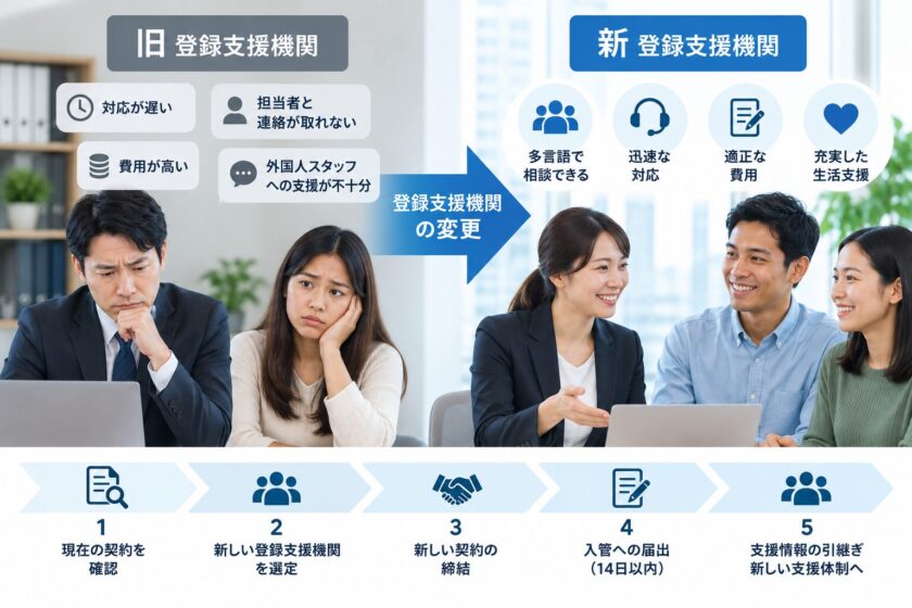 登録支援機関を変更する際の手続きと注意点