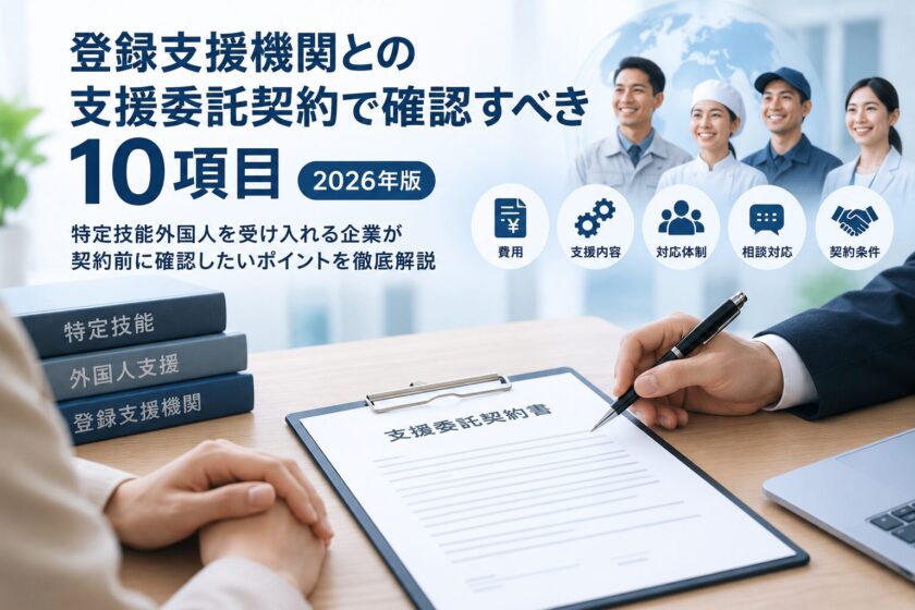 登録支援機関との支援委託契約で確認すべき10項目