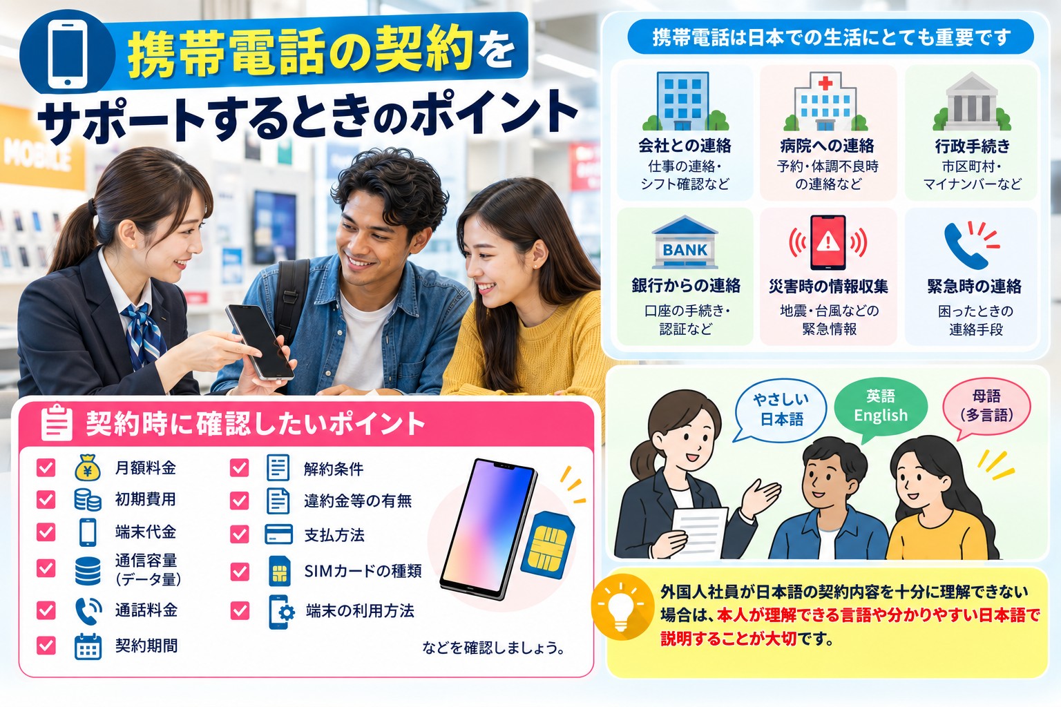3.携帯電話の契約をサポートするとき