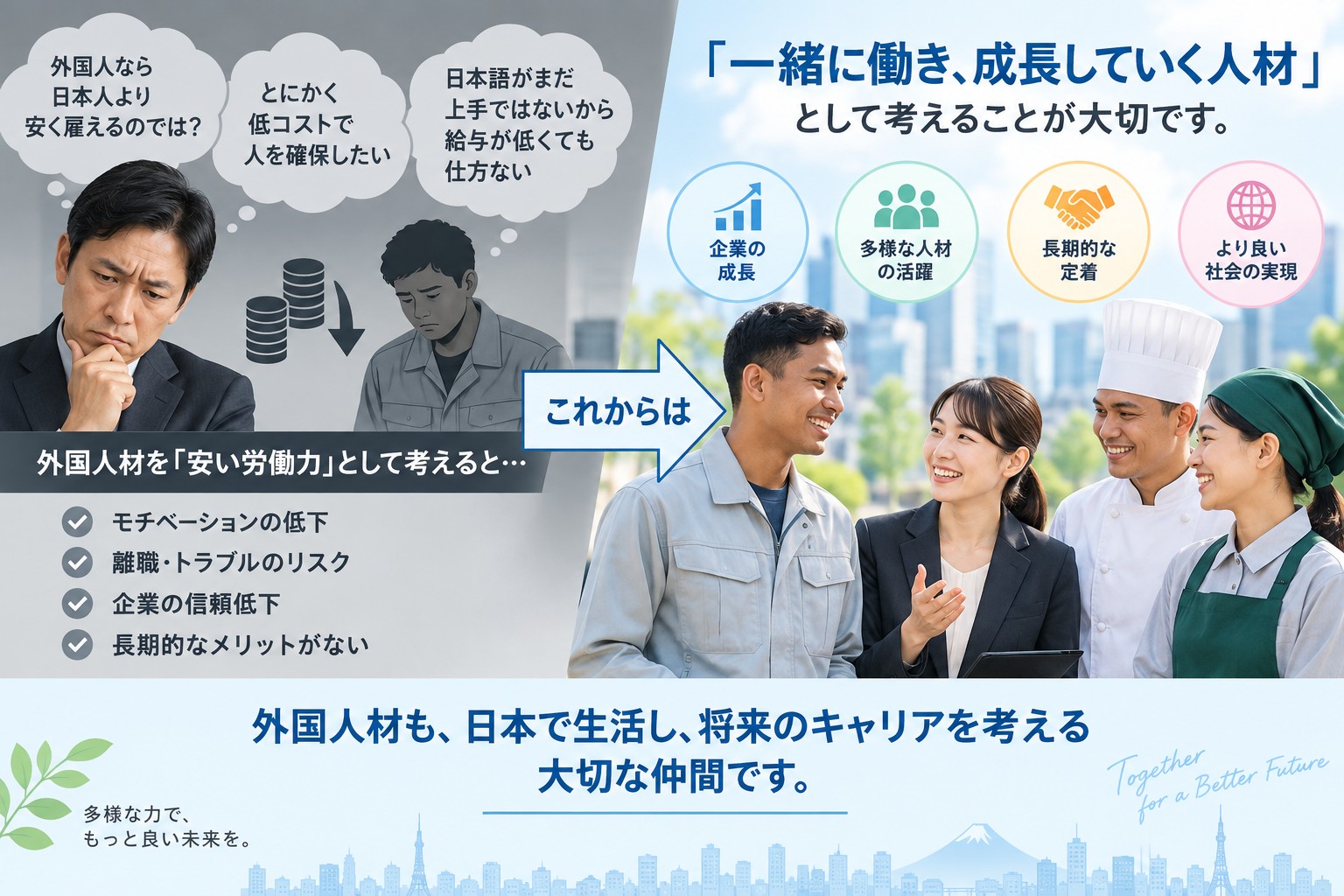 1. 外国人材を「安い労働力」と考えてはいけない