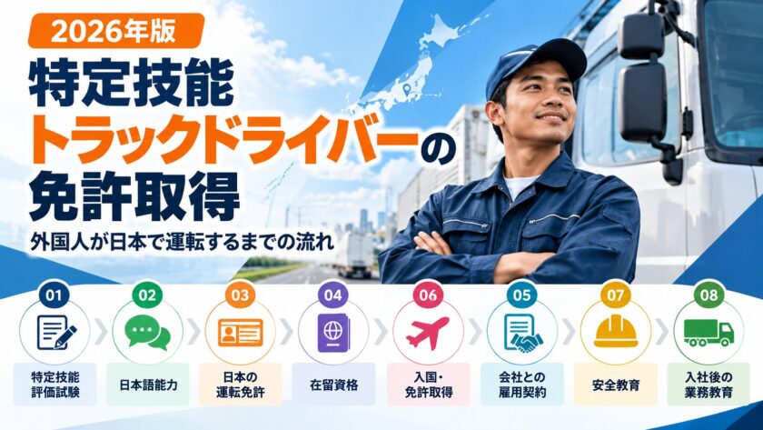 特定技能トラックドライバーの免許取得と日本で運転するまでの流れ