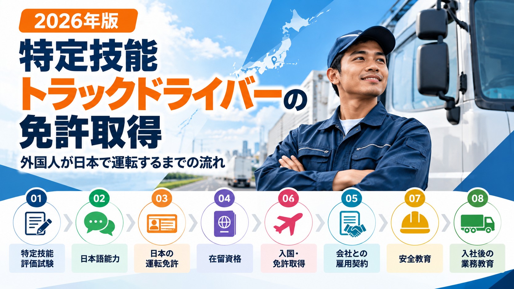 特定技能トラックドライバーの免許取得と日本で運転するまでの流れ