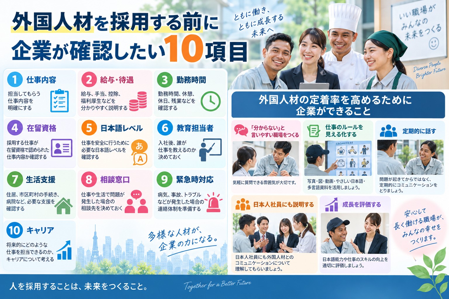 5. 外国人材を採用する前に企業が確認したい10項目