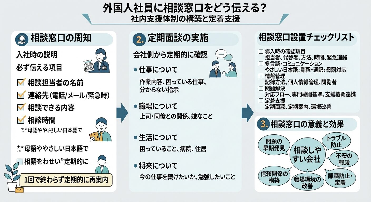 4.外国人社員に相談窓口をどう伝える?