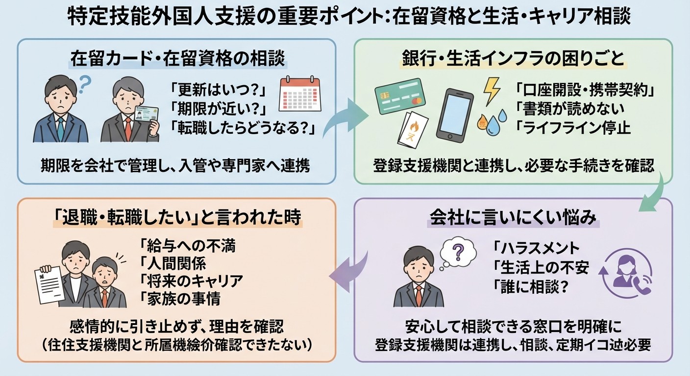 特定技能外国人支援の重要ポイント：在留資格と生活・キャリア相談