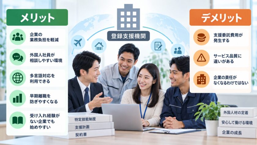 特定技能外国人の登録支援機関を利用するメリット・デメリット