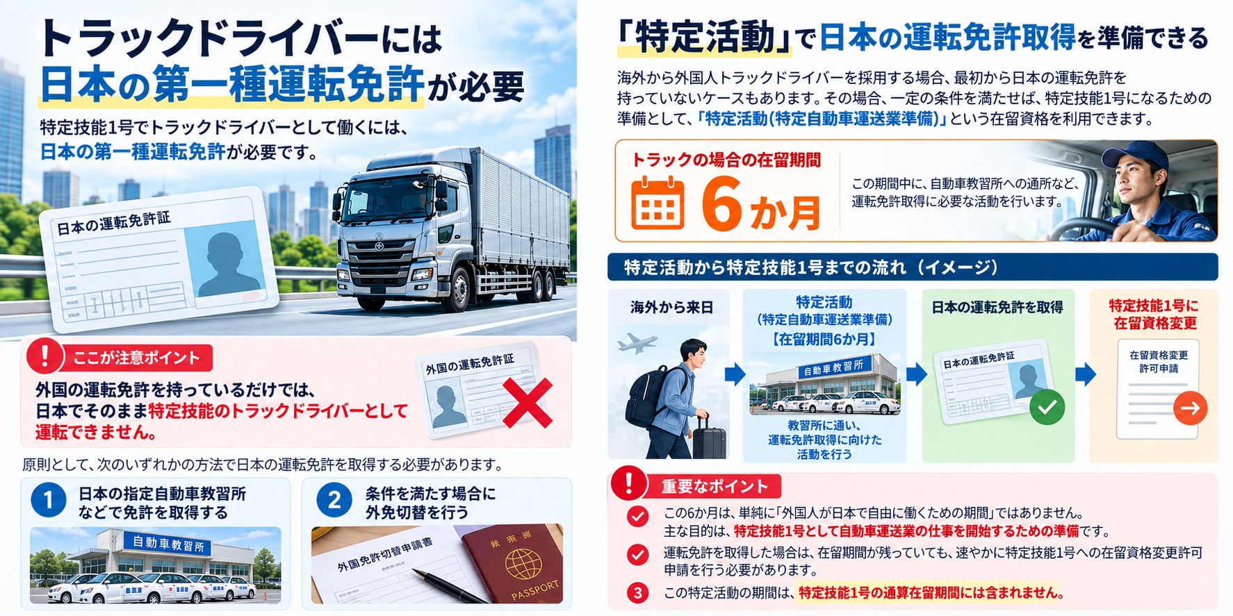 3. トラックドライバーには日本の第一種運転免許が必要