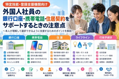 外国人社員の銀行口座・携帯電話・住居契約をサポートする登録支援機関の担当者